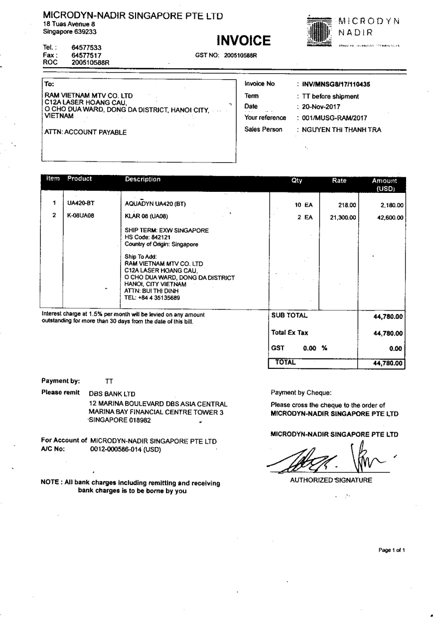 commercial invoice