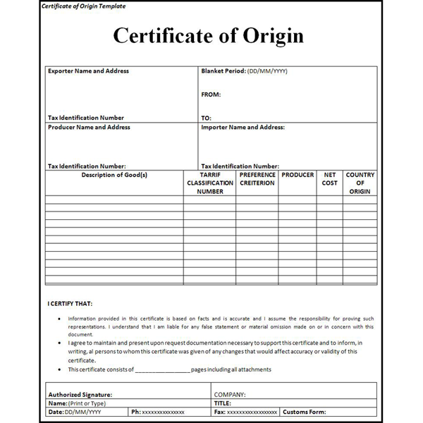 Tìm hiểu về giấy chứng nhận xuất xứ hàng hóa – Certificate of Origin