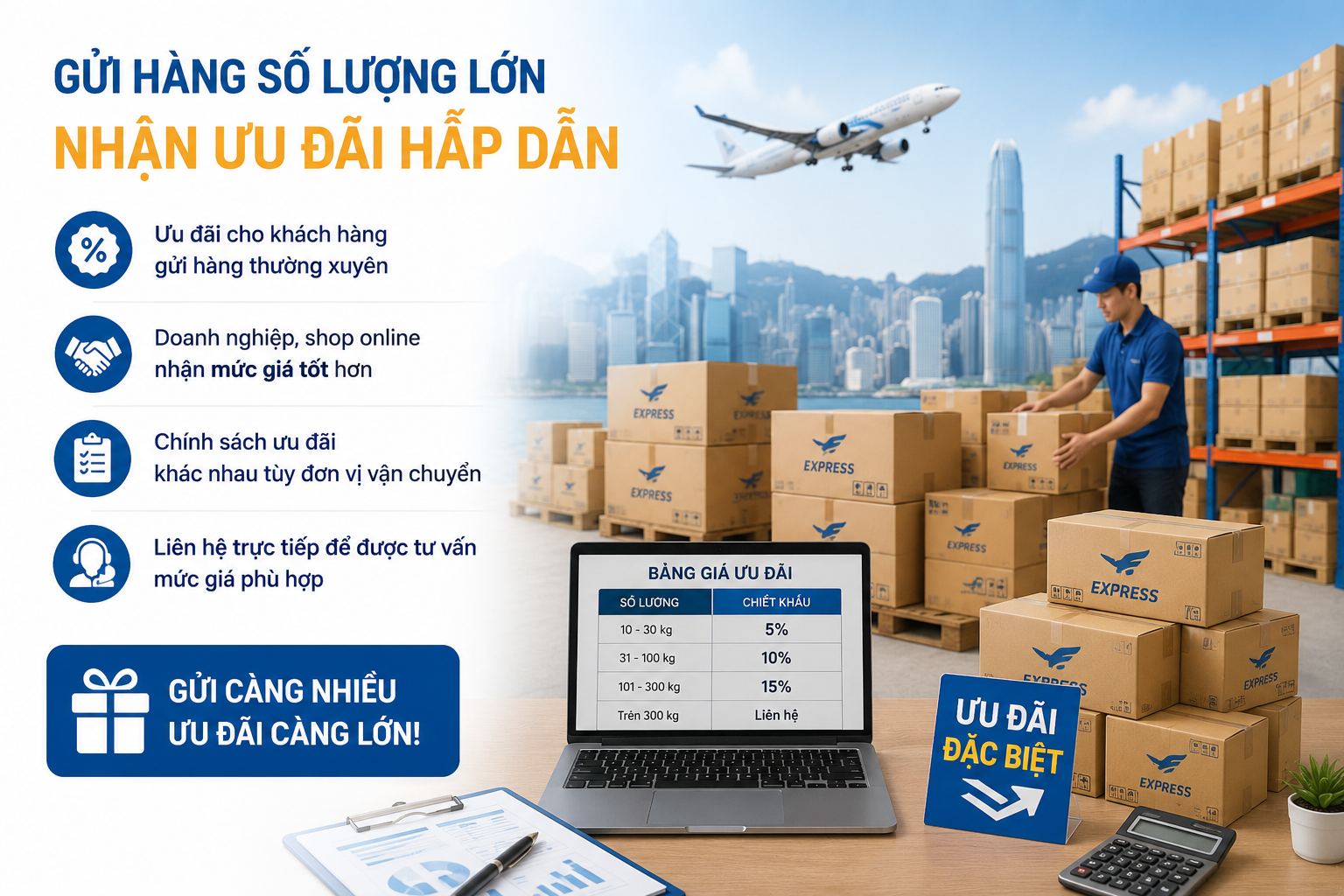 Gửi hàng số lượng lớn có được ưu đãi không?