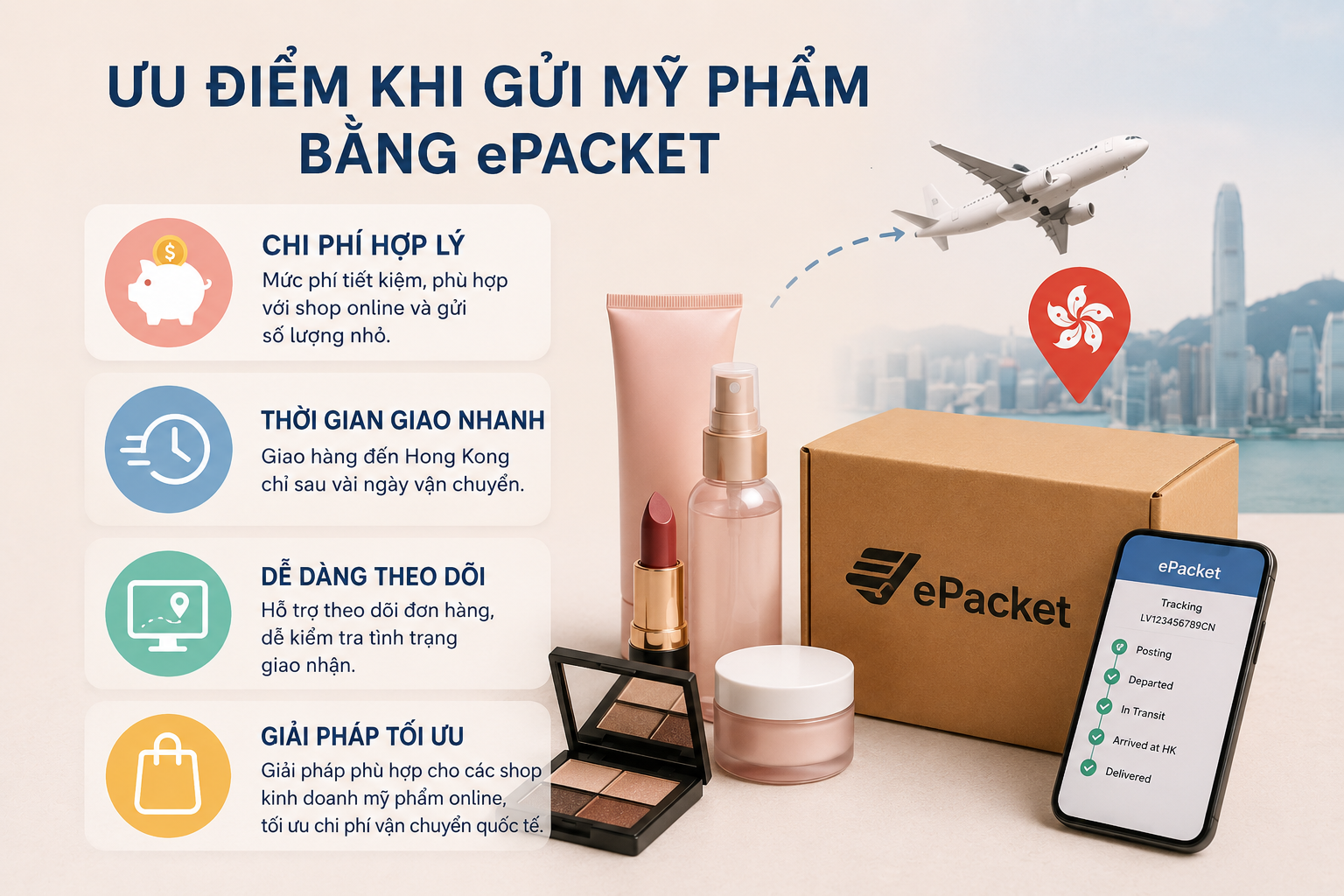 Ưu điểm khi gửi mỹ phẩm bằng ePacket