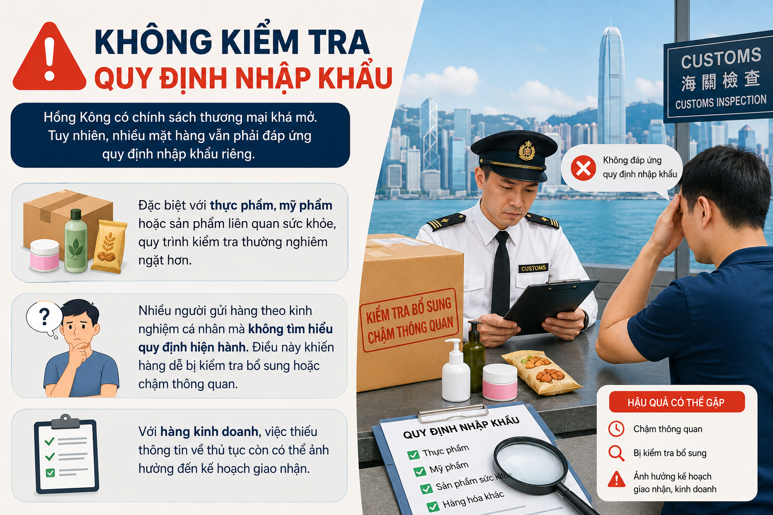 Không kiểm tra quy định nhập khẩu