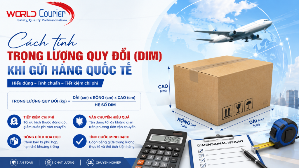 Cách tính trọng lượng quy đổi (DIM) khi gửi hàng quốc tế